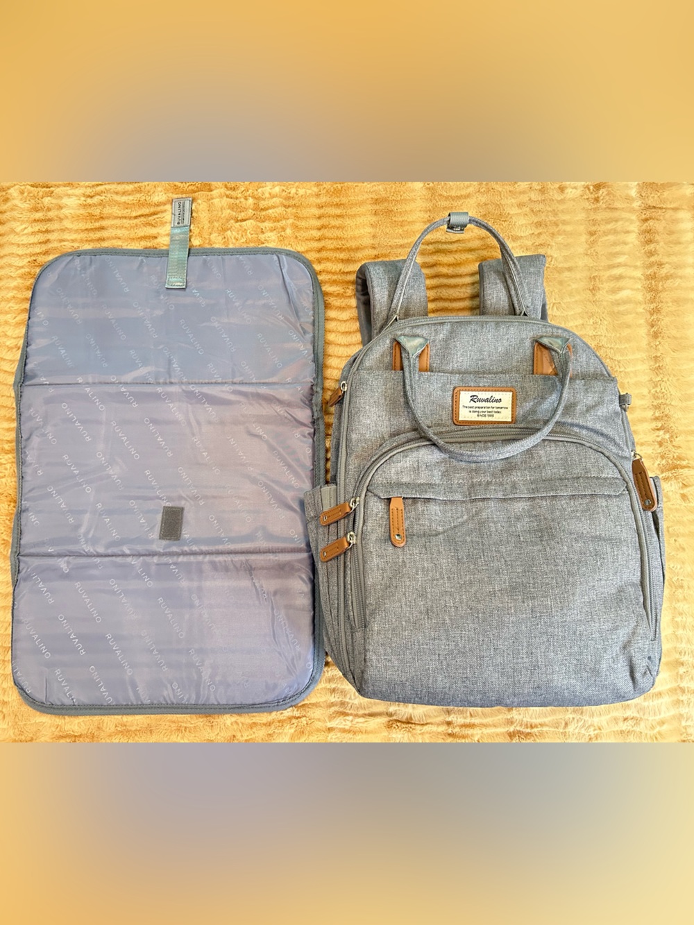 Ruuvelin Gray Men's Backpack with Organizer Insert